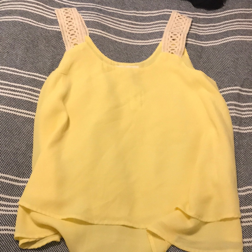 Yellow flowy top